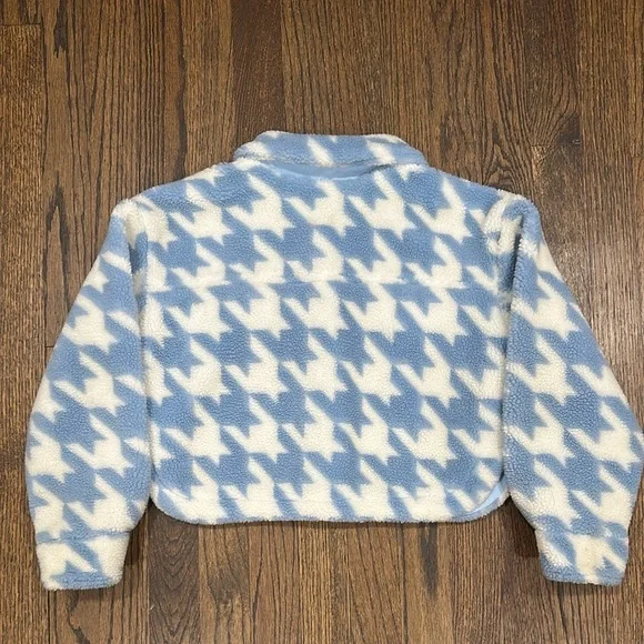 HP X2 🎉🥳 Design History Kids Blue and White Houndstooth Puffer Jacket - Picture 3 of 5